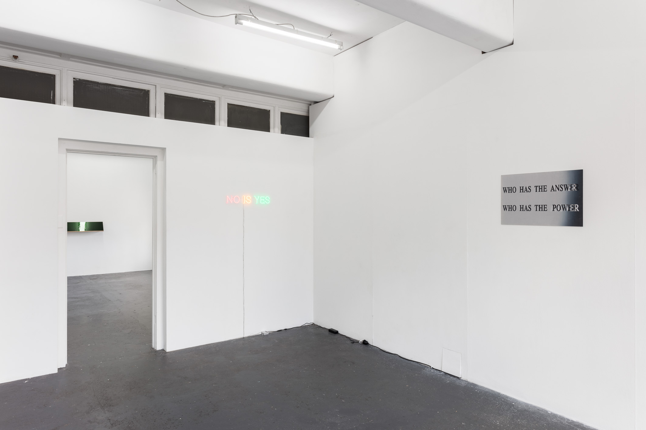 Installation view of Person, woman, man, camera, tv, Blindside, 2022. Photo: Christo Crocker